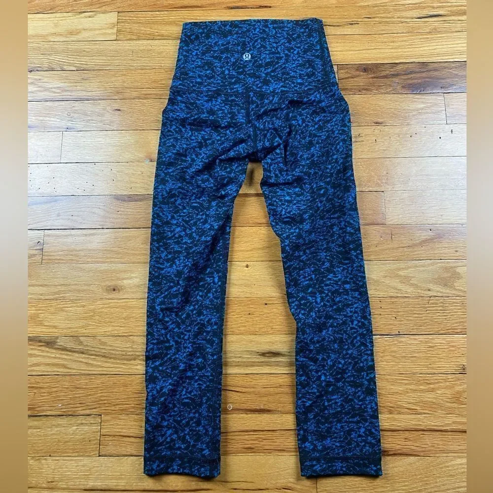 Lululemon Wunder Under Crop (Hi-Rise) Iced Wave Capri Black Size 2